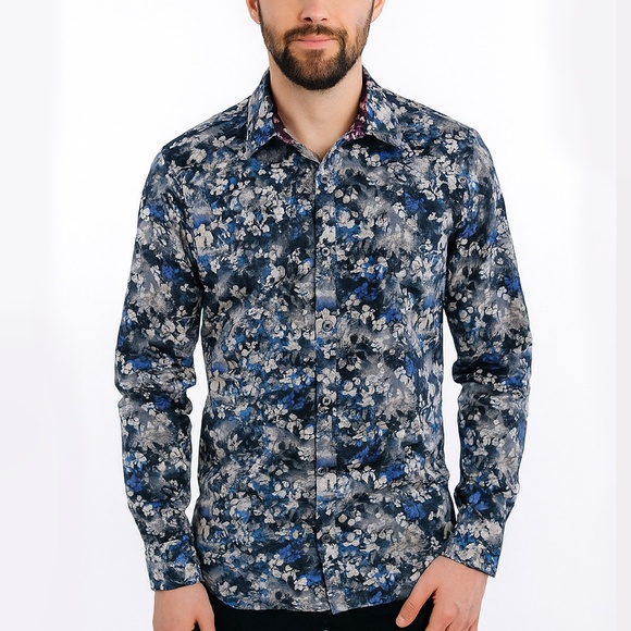 Ted Baker Men’s Floral Long Sleeve Button Down Shirt - Picture 1 of 16